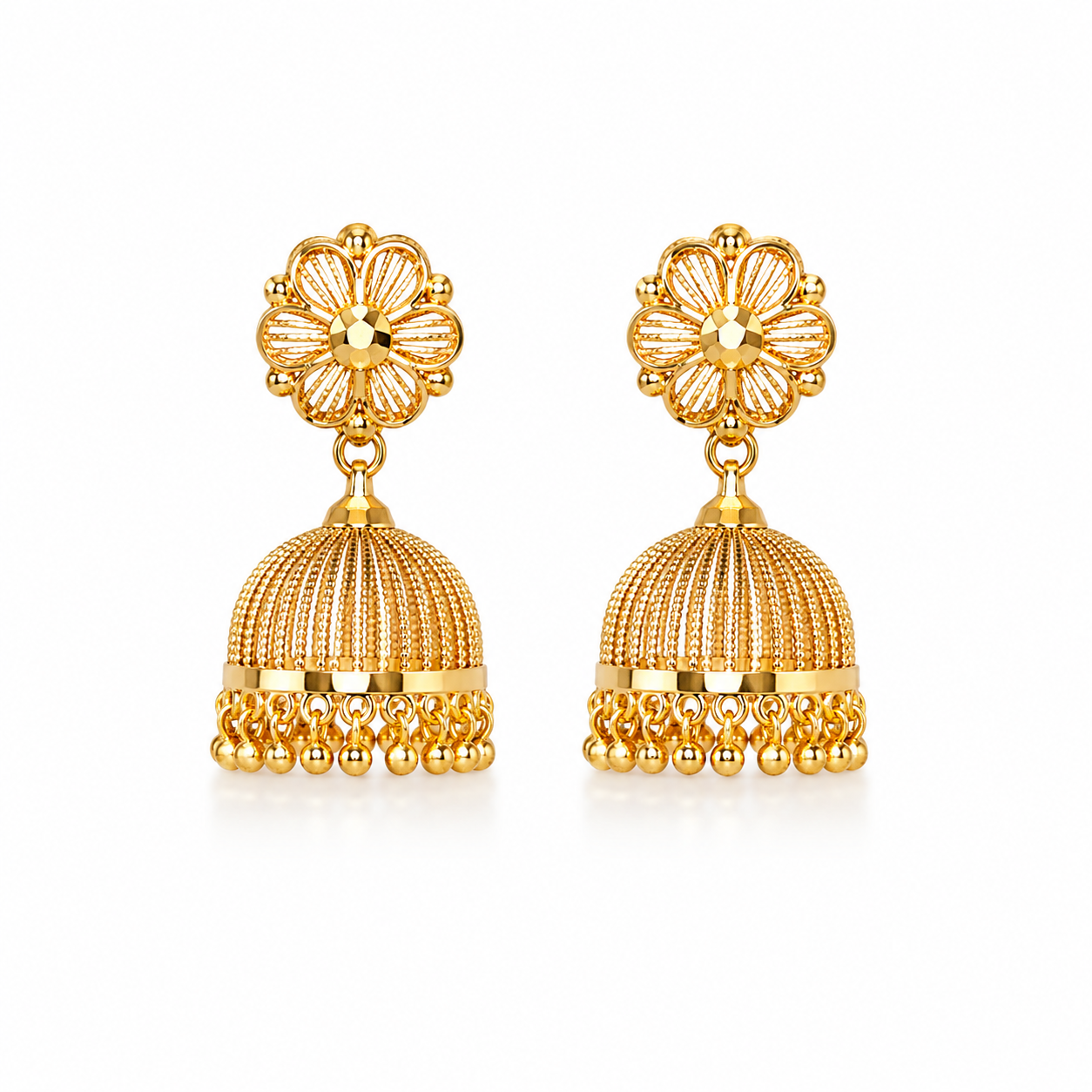 18k Gold Plated Dome Jhumka Earrings