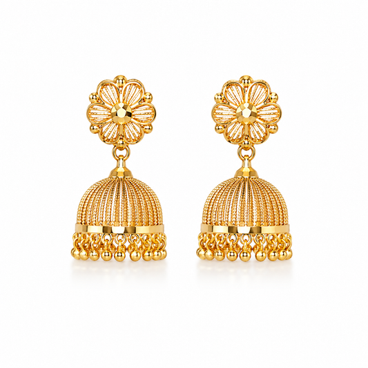 18k Gold Plated Dome Jhumka Earrings