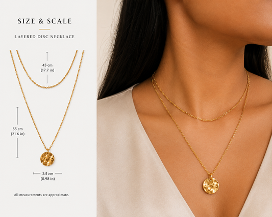 18k Gold Plated Layered Coin Necklace