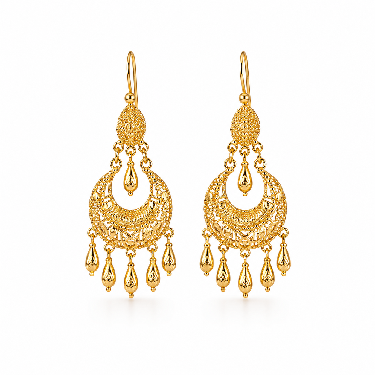 SONA Jasmine Earrings — 18k Gold Plated Chandelier Drop Earrings