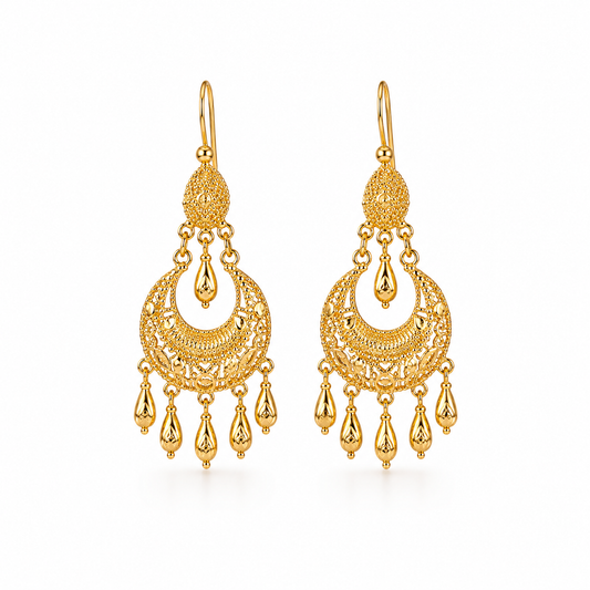SONA Jasmine Earrings — 18k Gold Plated Chandelier Drop Earrings
