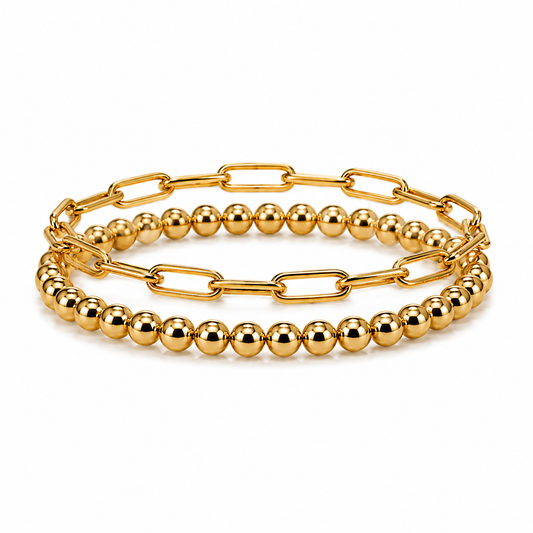 18k Gold Plated Riviera Stack